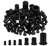 Glarks 30Pcs 1/2”-13UNC Rivet Nuts Kit Black Zinc Plated Carbon Steel Flat Head Rivnut Threaded Insert Rivet Nuts Assortment Set
