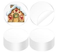 Glarks 30pcs 100mm Blank Clear Acrylic Circle Disc Set, Round Acrylic Blanks Bulk, Circle Disc Ornament, Round Blanks Discs for Paintings, Art Craft
