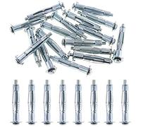 Glarks 30Pcs 5x52MM Heavy Duty Zinc Plated Steel Molly Bolt Hollow Drive Wall Anchor Screws Set for Drywall, Plaster and Tile (M5x52)