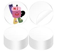 Glarks 30pcs 70mm Blank Clear Acrylic Circle Disc Set, Round Acrylics Blanks Bulk, Circle Disc Ornament, Round Blanks Discs for Paintings, Art Craft