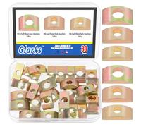 Glarks 30pcs M6/M8/M10 Solid Half Moon Nuts Washers Kit, Half Moon Lock Washer, Heavy Duty Half Moon Spacer Connector for Furniture Connecting, Hardware Accessories, Wooden Working