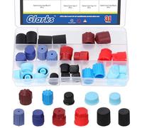 Glarks 31pcs 11 Types Car Auto AC Valve Core Dust Caps Kit, Plastic Valve Core Caps, AC System Charging Port Cap, Pressure A/C Cap for Sedans, Trucks, Recreational Vehicles and SUV, A/C Repair