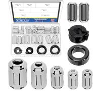 Glarks 32pcs Grey Clip-on Ferrite Ring Core Set Includes 28pcs 3.5/5/7/9/13MM Inner Diameter Cable Clips RFI EMI Noise Suppressor Cable Clips 2pcs 42 x 24 x 16MM Toroid Cores 2pcs 15MM Ferrite Cores