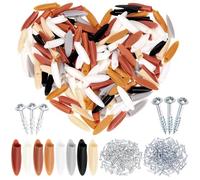 Glarks 360pcs 9mm/0.35in Plastic Pocket Holes Plugs Kit, 8 Colors Plastic Slant Woods Plugs, Slant Hole Caps, Plastics Wood Plugs with 2 Types Pockets Hole Screws for Pocket Hole Jig Wood Working Tool