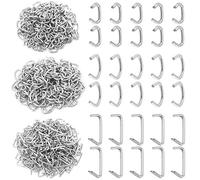 Glarks 362Pcs Straight Hog Ring Pliers with Hog Rings Kit, Silver, 1/2'' 3/4'' 3/8'' Hog Rings Set