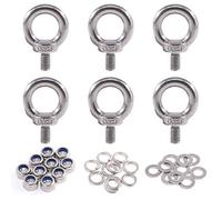 Glarks 36Pcs 304 Stainless Steel M8 Male Thread Machinery Shoulder Lifting Ring Eye Bolt with Lock Nuts/Lock Washers/Flat Washers Set
