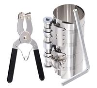 Glarks 3Pcs 6" Piston Ring Compressor Tool Service Set, Car Engine Piston Ring Compressor and Piston Ring Pliers with Adjustable Safety Screws and Wrench for Car Engine, Machine Tractor Pistons