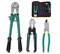 Glarks 3Pcs Bolt Cable Cutters Heavy Duty Wire Rope Cutters Sharp Cutting Assortment Kit, Including 14" and 8" Bolt Cutter, Mini 8" High Leverage Cable Cutter for Cutting Barbed Wire, Railing Cable