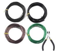 Glarks 4 Rolls Bonsai Wires Kit, 2mm 3mm 1mm 1.5mm Aluminum Bonsai Training Wire Tree Branches with Wire Cutter, 164 Feet Anodized Aluminum Set for Holding Bonsai Branches Small Trunks