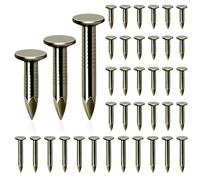 Glarks 400Pcs 3/4inch, 1inch, 1-1/4inch Steel Roofing Felt Nails Roofing Felt Pins Clout Nails Countersunk Head Felt Nails, for Securing Shed Roofs, Roofing Felt Slate Boards, Wood Shed Tiles