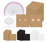 GLARKS 400Pcs Earring Cards with 6 Holes Earrings Hanging Tags, 2 Inch Brown Earring Display Cards, Kraft Earring Cards Holder for Stud Earrings Dangle Jewelry Display Earring Packaging