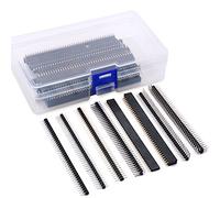 GLARKS 40pcs 2.54mm Male and Female Pin Header Connectors 8 Kinds Header Connector Kit for Arduino Prototype Shield