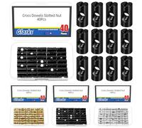 Glarks 40pcs M6 x 20mm Black Barrel Cross Dowels Slotted Nut, Heavy Duty Barrel Nut, Hammer Embedded Nuts for Furniture Screws, Beds, Crib, Chairs, Hardware Replacement