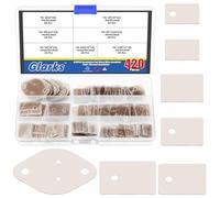 Glarks 420pcs TO-220 TO-3P TO-3P11 TO-3PL to-3 Insulation Pad Sheet Mica Set, Diamond and Rectangle Shapes MICA Washers Transistor, Mica Insulator Sheet, Mica Insulator Pads for Lighting Electronics
