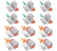 Glarks 42Pcs 3 Pin Way Sealed Gray Male and Female Auto Waterproof Electrical Wire Connector Plug 22-16AWG Connector for Motorcycle, Scooter, Car, Truck, Boats