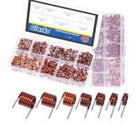 Glarks 440pcs 0.7 x 3.5 x 1.5/2.5/3.5/4.5/5.5/6.5/7.5T Hollow Coil Inductor, 7 Sizes Inductors FM Coil Inductor, Hollow Coil Inductance Remote Control, Inductance Copper Wire Remote Control