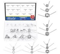 Glarks 45pcs 15 Sizes V-Shaped Return Springs, Angle 45/90/120 Degree Stainless Steel Torsion Spring, 0.5/1/1.5/2/2.5MM Wire Diameter Torsional Springs for Tools Maintenance and Carpentry Repair DIY
