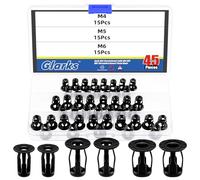 Glarks 45pcs Jack Nuts Kit Metric M4 M5 M6 Black Petal Nuts Expansion Nut Thins Fixings Dowels Assembly for Hollow Wall Iron Skin Line Use in Thin Soft Wall