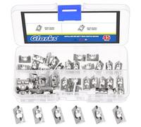 Glarks 45pcs M4/M5/M6 20 SeriesT Nuts Roll in Spring Kit, Carbon Steel T Nut with Springs Sheet, Silver Spring T Nut, Half Round Roll T-Nuts, European Standard 2020 Series for Aluminum Profile