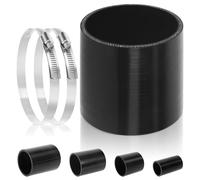 Glarks 4inch (102mm) ID Straight Coupler Silicone Hose 4inch(100mm) Length 4-Ply Reinforced High Performance with 2Pcs 105-127MM tainless Steel T-Bolt Clamp for Turbo, Intercooler and Intake
