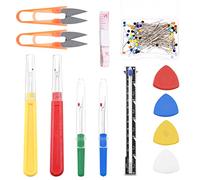 Glarks 508Pcs Sewing Seam Rippers Kit Including 4Pcs Big & Small Seam Rippers, 500Pcs Sewing Pins, 2Pcs Thread Snips, 1Pc Tape Measure and Sliding Gauge for Craft and Sewing Tool