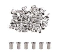Glarks 50Pcs 304 Stainless Steel M3 Flat Head Threaded Rivetnut Insert Nutsert Rivet Nut Set (M3)