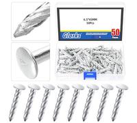 Glarks 50pcs 6.5 x 45mm Thread Twist Nail Kit, Zinc Plated Cement Nails, Steel Nail, Galvanized Solid Nail, Wall Pins Tacks Nails for Cinder Block, Concrete Walls, Cement Board, Woodworking