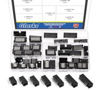 Glarks 50pcs 6/8/10/12/14/16/18 Pin 2.54mm Pitch Dual Row Right Angle Box Header Kit, 7 Sizes IDC Socket Connector, IDC Box Headers, Dual Pin Box Headers for PCB Electronic Equipment Projects