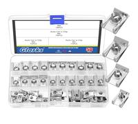 Glarks 50pcs M4 M5 M6 M8 U-Style Clip-On Nuts Set, 304 Stainless Steel Thread Clip Nut, U Nuts Clamp Set, U-Shaped Nut, Automotive U-Clips for Engine, Fender, Bumper, Dash, Interior Trim Panels