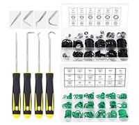 Glarks 553Pcs 36 Size Metric Universal O-Ring Assortment Set Including 270Pcs Green Nitrile Rubber NBR Washer and 279Pcs Black Gasket Sealing Ring with Pick and Hook Set for Car Faucet Plumbing Repair