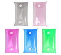 Glarks 5pcs 120x70mm PVC Clear Key Case Earphone Lipstick Jewelry Storage Bag, 5 Colors PVC Clears Coin Purse, Clears Credit Card Holder Purse for Change, Coins, and Small Items