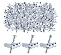 Glarks 60Pcs 1/4'' Zinc Plated Steel Round Head Toggle Bolt and Wing Nut for Hanging Heavy Items on Drywall (1/4'')