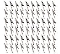 Glarks 60Pcs 53MM Metal Alligator Clip Clamp Assortment Kit for Battery Test, Silver Tone Nickel Plated Crocodile Electrical Test Clamps No Cap
