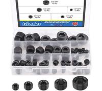 Glarks 60Pcs Carbon Steel 1/8 inch 1/4 inch 3/8 inch 1/2 inch 3/4 inch NPT Male Pipe Plug Fitting Assortment Set Internal Hex Thread Socket Pipe Plug Kit