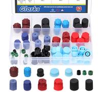 Glarks 63pcs 14 Types Car Auto AC Valve Core Dust Caps Kit, Plastic Valve Core Caps, AC System Charging Port Cap, Pressure A/C Cap for Sedans, Trucks, Recreational Vehicles and SUV, A/C Repair
