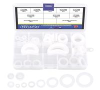 Glarks 71Pcs 10 Sizes Silicone Gasket Assortment Kit, Flat Hose Head Filter Universal Clear O-Ring Sealing Gasket Better Sealing Than Rubber Washers Flat Face O Ring Kit