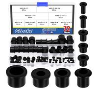 Glarks 72pcs 9 Sizes Rubber Grommets Set Black T-type Hole Grommet Small Top Hat Grommets Waterproof Automotive Firewall Wire Cable Hole Plugs for Desk, Water Pipe, Tubing, Hydroponic, Irrigation