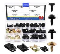 Glarks 72Pcs 9 Sizes Screw Bolt Nut Retainer Car Engine Under Cover Splash Shield Guard Body Bolts Bumper Fender Liner Push Retainer Fastener Rivet Clips Assortment Kit