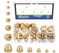 Glarks 78pcs M3/M4/M5/M6/M8/M10 Brass Acorn Cap Nuts Kit, Hex Dome Nuts, Acorn Hex Cap Dome Head Nut, Domed Crown Nut for Protecting Bolts, Furniture, Automotive, Electronic Equipment