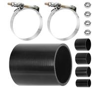 Glarks 7pcs Straight Coupler Silicone Hose Set Includes 1pcs ID 2.5in 4-Ply High Performance Coupler Silicone Hose 2pcs 2.8-3.1in T-Bolt Clamp 4pcs M6 Hex Nut