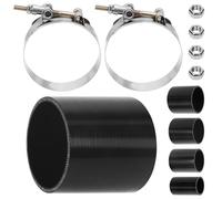 Glarks 7pcs Straight Coupler Silicone Hose Set Includes 1pcs ID 3in 4-Ply High Performance Coupler Silicone Hose 2pcs 3.3-3.7in T-Bolt Clamp 4pcs M6 Hex Nut
