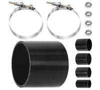 Glarks 7pcs Straight Coupler Silicone Hose Set Includes 1pcs ID 4in 4-Ply High Performance Coupler Silicone Hose 2pcs 4.2-4.5in T-Bolt Clamp 4pcs M6 Hex Nut
