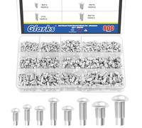 Glarks 800Pcs Solid Rivets Knurled Shanks Set, M2 M2.5 M3 M4 Semi-Round Head Aluminium Solid Rivets Assortment Kit with Storage Box Home Outdoor Hardware Tool