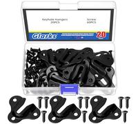 GLARKS 80pcs Butterfly Keyhole Hangers, Black Keyhole Shelf Hanger with Screw, Keyhole Shelf Brackets Hangers, Single Keyhole Hanging Plate for Wall Mounting Coat Rack, Wooden Board, Mug