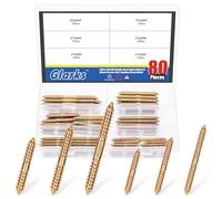 Glarks 80pcs Double Head Ended Wood Dowel Screws, M6 x 40/50/60MM, M8 x 50/60/80MM Double End Furniture Screw, Double Ended Self-Tapping Screw, Woodworking Dowel Screws for Connecting Wood