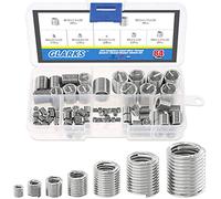 Glarks 84Pcs 304 Stainless Steel Wire Thread Inserts Thread Repair Sleeve Kit, Metric M3 M4 M5 M6 M8 M10 M12 Steel Sheath Coiled Wire Helicoil Type Screw Repair Insert Assortment Kit