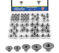 Glarks 85pcs M4 M5 M6 M8 M10 Round Base Weld Tee Nut Kit, Carbon Steel Through Hole Tee Nut, Flange Insert Female Thread T-Nuts for Hardware Fitting Fastener, Wood Furniture, Hardware Accessories