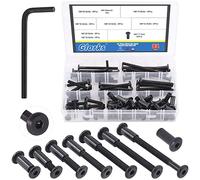Glarks 85Pcs M6x16/ 25/35/ 45/55/ 65/ 75mm Black Hex Drive Socket Cap Bolts Kit, Allen Head Countsunk Furniture Crib Bolts Nuts Screws for Chair Table Cabinets