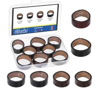 GLARKS 8pcs 13.5 x 28mm 16 x 33mm Leather Belt Loop Keeper Set, Black, Brown Color, Leathers Ring End Strap Holder for Belts Buckle to Hold Extra Length Straps in Place