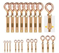 Glarks 8pcs M12 Concrete Eye Bolts, Carbon Steel Expansion Screws Closed Hook Bolts, Colored Zinc Plated Expansion Eye Bolt Screw Anchor for Wall Masonry Concrete Expansion Heavy Duty Bolts